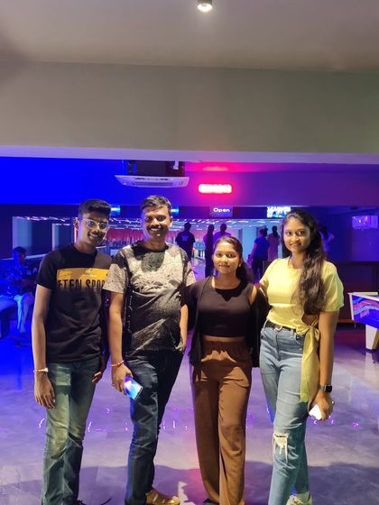 A group of friends enjoying their time at our gaming zone.