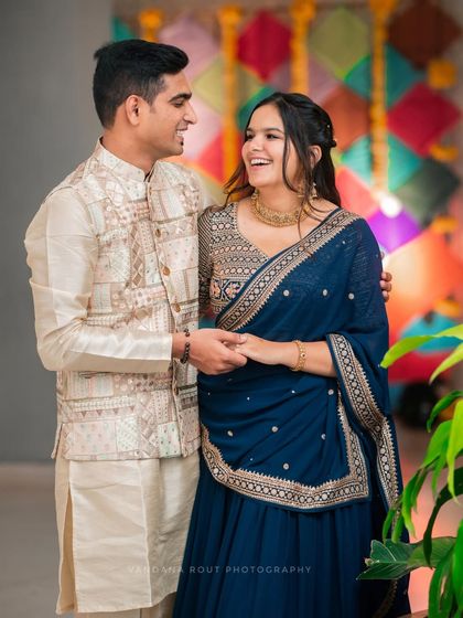 The couple shares a laugh during their pre-wedding event. I focus on capturing these unposed, happy moments that truly reflect your personalities and relationship.