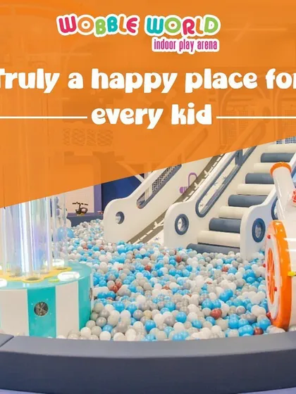 A great overview of our main play structure, showing the slides, ball cannons, and the sheer scale of the fun.