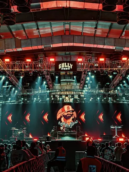 The full stage view at Gully Fest 2024. The production, the lights, and the crowd all came together for an epic hip hop experience.