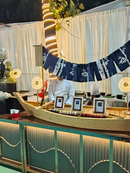 My sushi boat is more than just food; it's a centerpiece. This elaborate display offers a variety of freshly made sushi and becomes an instant focal point and conversation starter at any gathering.