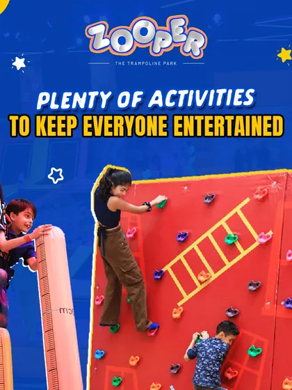 With plenty of activities, everyone stays entertained. This image shows multiple climbing challenges happening at once.