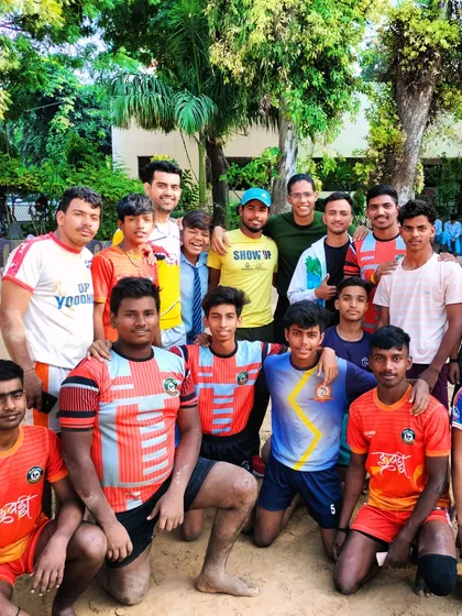 A group photo with some of our senior and junior players. The mentorship between players is a key part of our academy's culture.