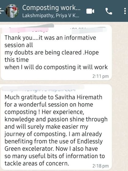 Clearing doubts and providing useful information is the core of my workshops. I hope that with these tips, everyone's composting journey becomes a successful one.