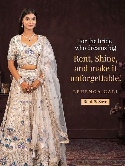 For the bride who dreams big, this ivory and silver embroidered lehenga is an unforgettable choice. It’s perfect for a reception or engagement, offering a look of pure elegance and sophistication.