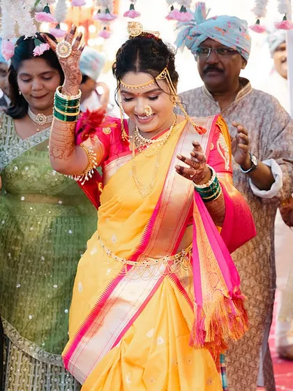 A fun, dancing entry by the bride, showing her joyful spirit.