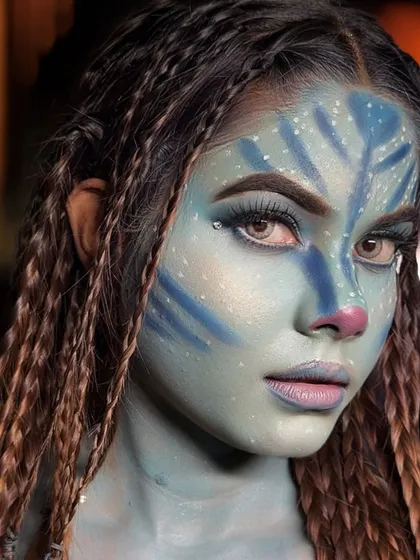 Makeup is art. In my pro course, we push creative boundaries and learn fantasy looks like this Avatar-inspired creation. It’s all about mastering advanced techniques and letting your imagination run wild.