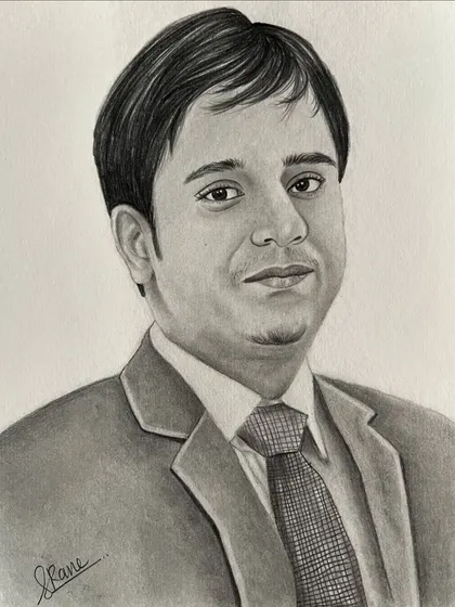 The final signed version of the A5 portrait, ready for framing. The signature adds a personal touch from me, the artist.