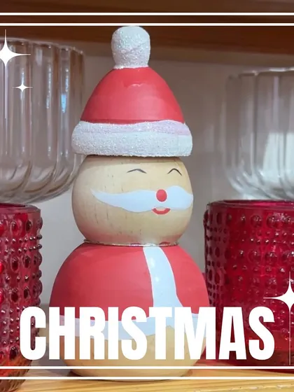 Another one of our charming wooden Santas, ready to bring a smile to someone's face. We are open for any last-minute Christmas shopping!