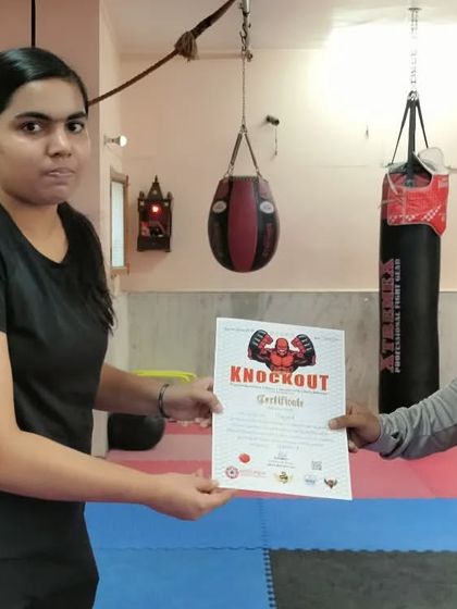 Congratulations to another one of our dedicated students on her yellow belt promotion. Consistent training and a positive attitude are the keys to progress here at Knockout.