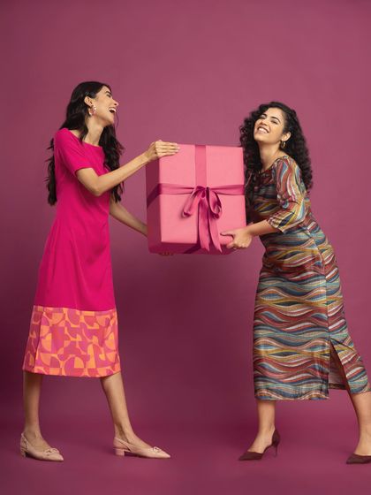 A fun, festive shot from a Christmas campaign for Fable Street. This shows my versatility in modeling for different seasonal themes, here with a gift-giving concept.