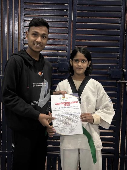 Congratulations to this student on receiving her color belt test certificate. Her hard work and dedication have paid off, and she is ready for the next level.
