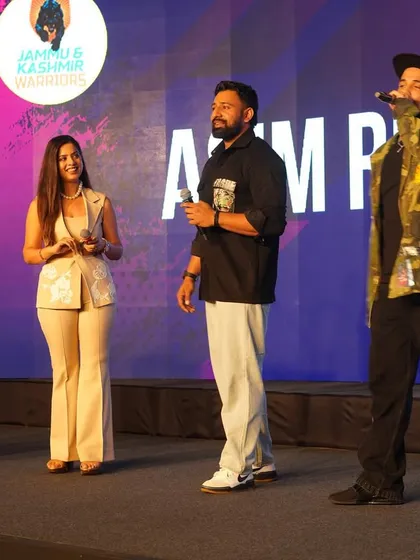 On stage with Asim Riaz and Rajat Dalal at the Great Cricket League launch. The energy was electric as we introduced the new teams.