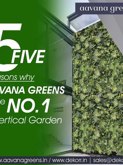Here are five reasons why we are a top choice for vertical gardens: millions of happy customers, constant innovation, over 100 designs, and a warranty on our products. This palm leaf wall is a great example of our unique offerings.
