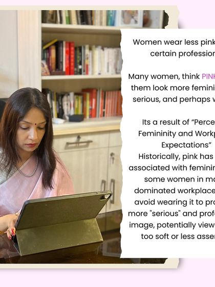 Many women avoid pink at work, fearing it makes them look less serious. This is a result of perceived femininity and workplace expectations in male-dominated fields.