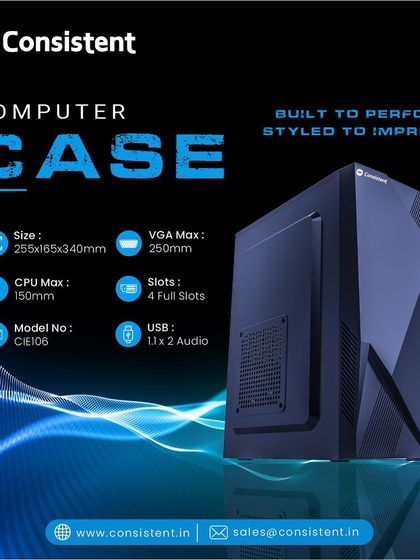 Styled to impress, the CIE106 computer case features a unique geometric front panel. It's built to perform, with a compact footprint that still accommodates standard components for a powerful workstation or budget gaming PC.