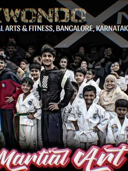 A poster showcasing the diverse and inclusive community of XMF Martial Arts in Bangalore.