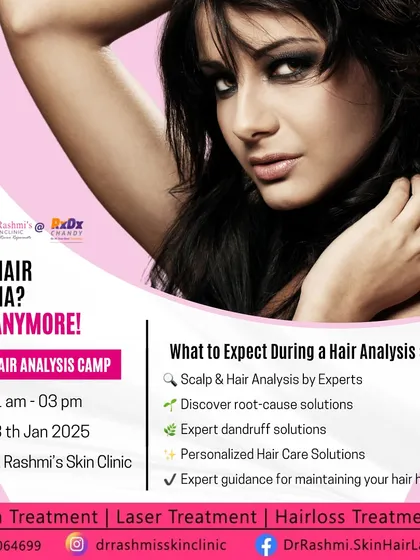 Tired of hair fall drama? My free hair analysis camps are an opportunity for you to get an expert evaluation of your scalp and hair health. I provide personalized solutions for issues like dandruff, thinning, and hair loss.