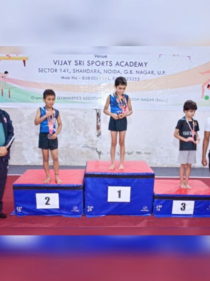 Our young champions on the podium at the Gautam Buddha Nagar District Championship. Their smiles say it all.