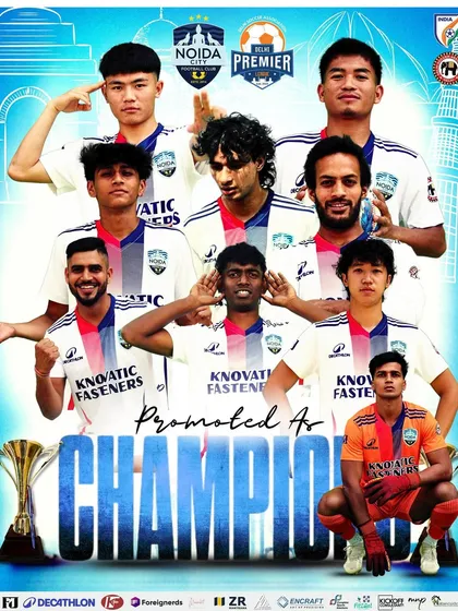 The Delhi Premier League is our next target. As Senior Division Champions, we have arrived. This graphic shows our players, ready to take on the next challenge.