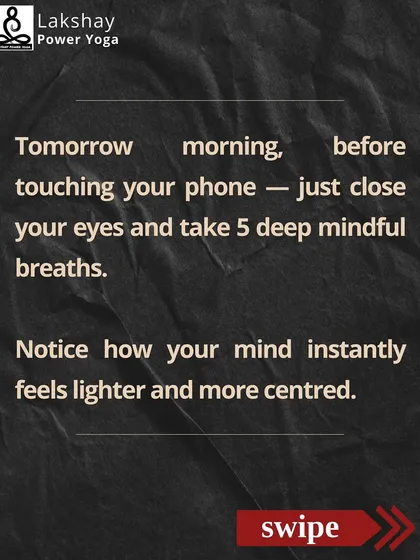 An infographic encouraging a simple 30-second morning ritual of 5 deep, mindful breaths to start the day centered.