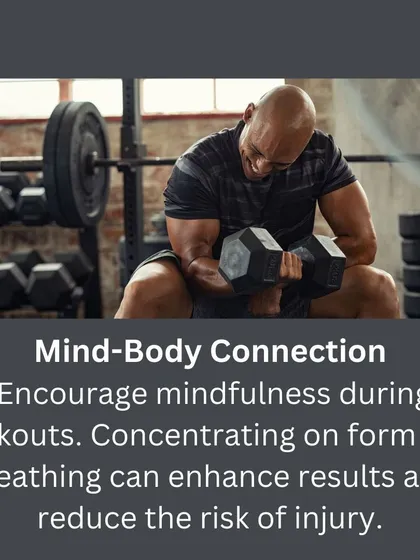 The Mind-Body Connection: We teach mindfulness during workouts, focusing on form and breathing to enhance results and reduce injury risk.