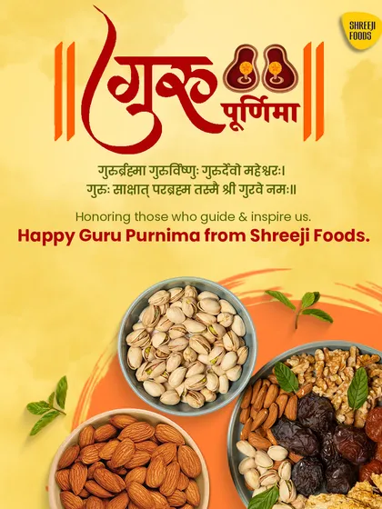 On Guru Purnima, we honor those who guide and inspire us. A platter of my finest dry fruits is a respectful and thoughtful offering.