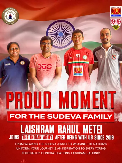 From a Sudeva jersey to the Indian Army uniform. We are incredibly proud of our 2019 alum, Laishram Rahul Metei, for his journey of discipline and dedication. He is an inspiration, proving that the values we teach extend beyond the football pitch. Jai Hind!