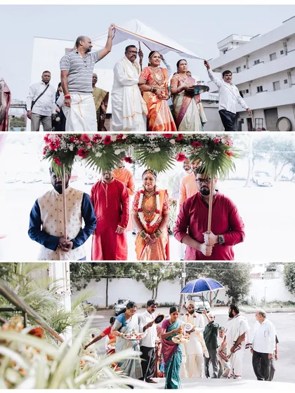 The arrival of the bride and groom is a significant part of the ceremony. I capture the procession and the family members who accompany them.