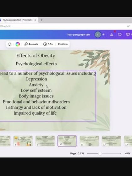 A slide from our weight management workshop explaining the psychological effects of obesity. We address the mind-body connection, teaching how yoga can help with issues like depression, anxiety, and low self-esteem.