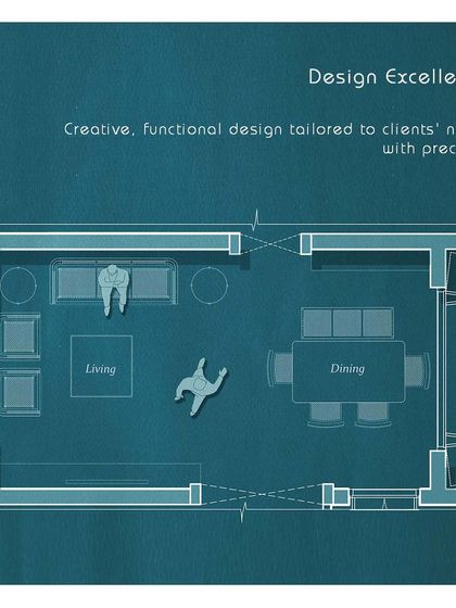 This graphic represents my commitment to design excellence. My process is about creating functional, creative plans that are precisely tailored to my clients' needs, bridging the gap between a great idea and a beautifully executed project.