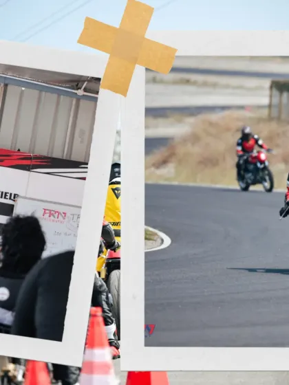 A collage of action shots and behind-the-scenes moments from our track school.