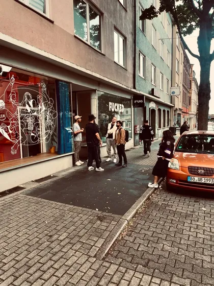 Outside the Cute Community Radio studio in Bochum, Germany. This place was a portal to another world, an amazing sounding room with a strong sense of community. It was a true grassroots party that started at 7 PM and was a rager by 10.