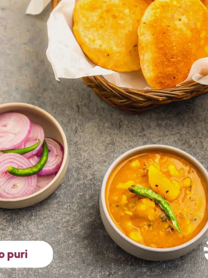 Aloo Puri is a simple, comforting, and popular meal that is perfect for sharing with friends and family. Our version brings back all the nostalgic flavours of a lazy Sunday breakfast at home.