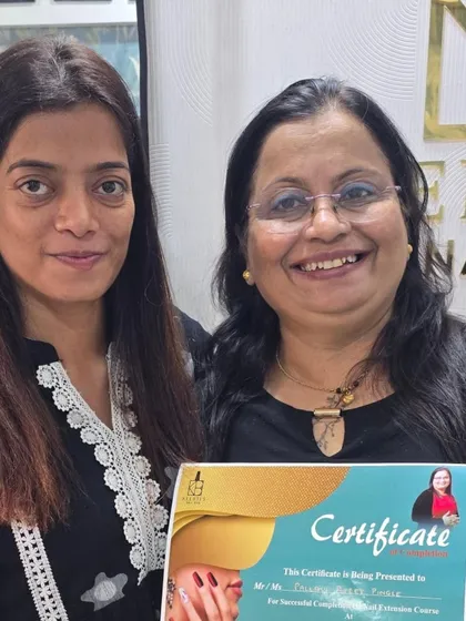 Another shot celebrating Pallavi's successful completion of her training. Every student who graduates is ready to take on clients with confidence.