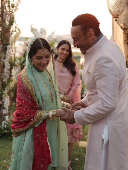 Another sweet moment from the 'Dastoor' music video, with Jackie Shroff and Neena Gupta.