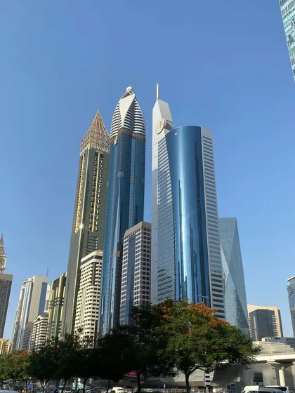 The towering skyscrapers of Dubai. I'm always looking for interesting angles and compositions, even when I'm just exploring a new city.