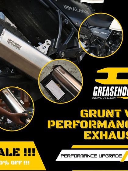 An advertisement for our Grunt V5 performance exhaust, highlighting its features and the performance boost it provides.