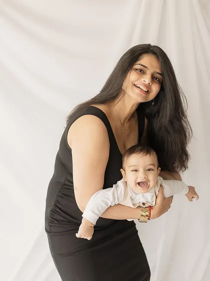 Another joyful mother and son portrait, full of laughter and love.