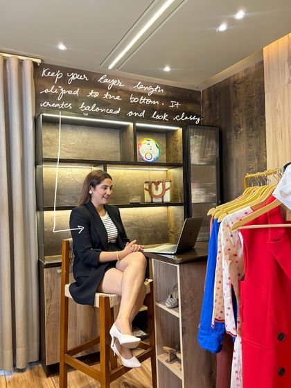 Styling tip: Keep your layer length aligned to the bottom. This creates a balanced and classy look, as seen here with this blazer and skort combination.