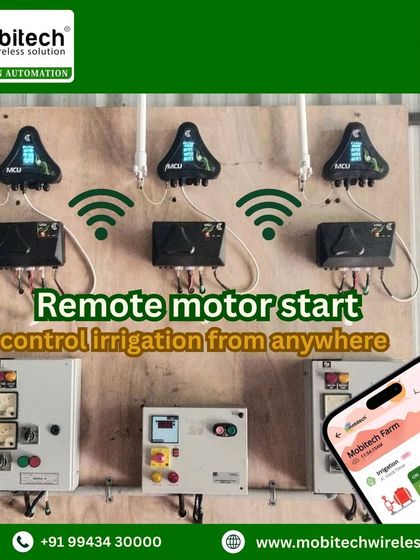 Our remote motor start system, showing how multiple MCU units connect to give you control over your irrigation from anywhere.