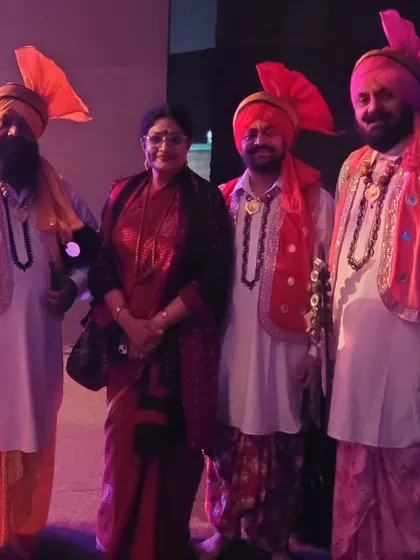 With the artists of the Bhangra troupe backstage. It was a pleasure to bring their energy to a new audience.