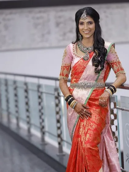 A full-length shot showing how the Victorian jewellery elevates the entire outfit, perfect for a wedding guest or for an engagement party.