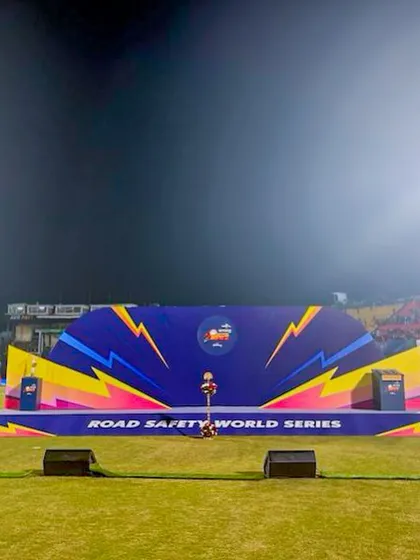 The main stage we designed and built for the Road Safety World Series. Our stages are built to be visually impressive and functionally robust for presentations and performances.