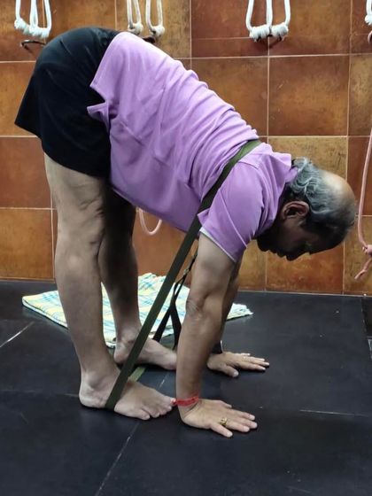 Additional images from my personal practice and teaching sessions, demonstrating a wide variety of asanas and the use of props. Each photo shows a moment of exploration in the journey of yoga.