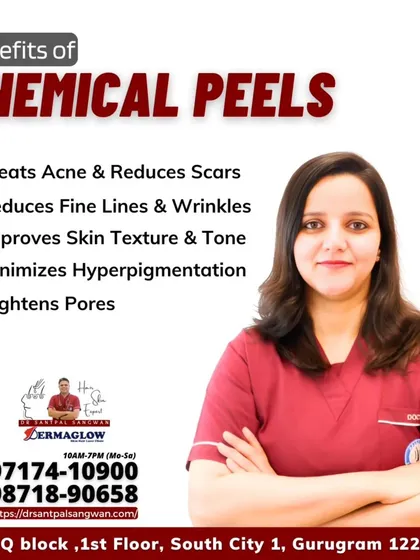 Dr. Shruti Sangwan outlines the five key benefits of chemical peels. This treatment is highly effective for treating acne, reducing fine lines, improving overall skin texture, minimizing hyperpigmentation, and tightening pores.