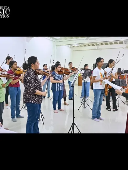 Our violin students in a group masterclass with the globally acclaimed violinist Midori. We are committed to bringing world-class artists to our foundation to share their expertise and passion with the next generation of musicians.