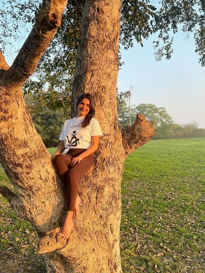 A quiet moment connecting with a tree, feeling grounded and serene. Nature is our greatest teacher, reminding us to stay rooted while reaching for the sky.