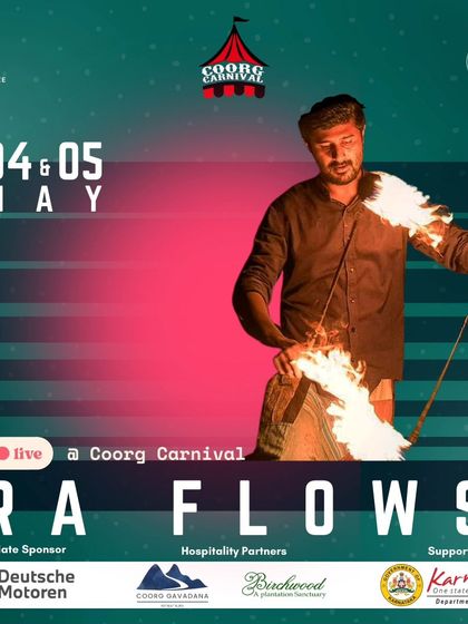 Lighting it up at The Coorg Carnival. A poster from the event, where I had the pleasure of performing for two consecutive days.