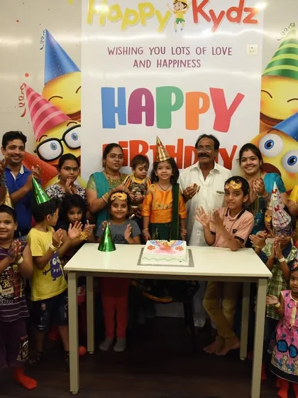 The whole family is here to celebrate! Our party space accommodates everyone, from toddlers to grandparents, making it a true family affair. We provide the fun backdrop for your group photos.